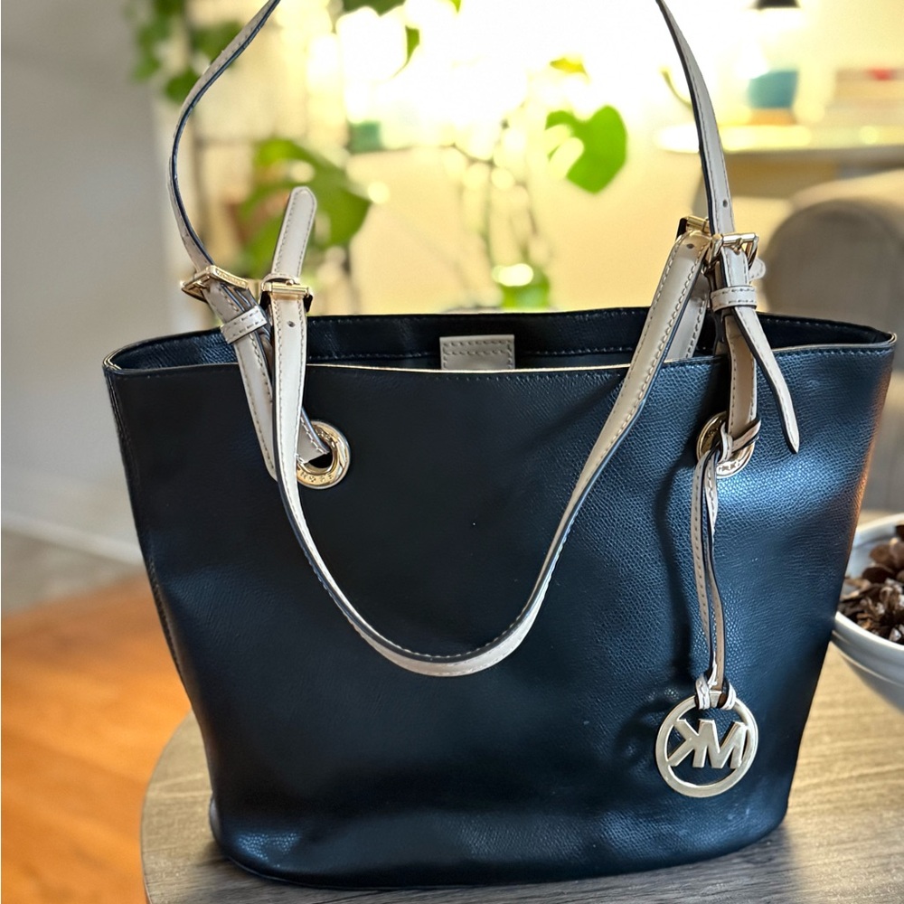 Michael Kors Black Leather Tote Bag